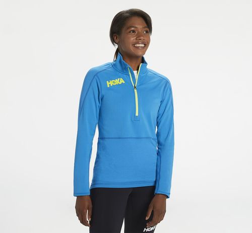 Hoka One One Dame 1/2 Zip Midlayer Tops Diva Blå Norge-27QXW